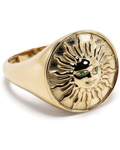 Kamushki 18kt Yellow Gold Shams Signet Ring - Metallic