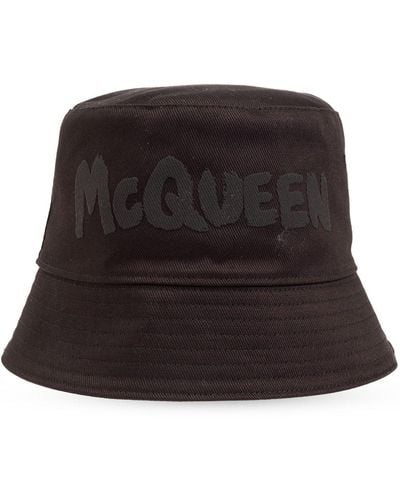 Alexander McQueen Logo-print bucket hat - Schwarz