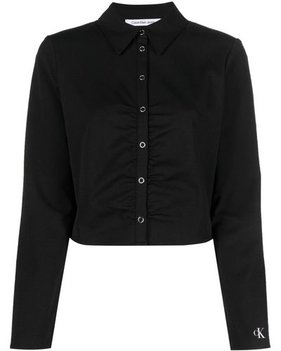 Calvin Klein クロップド シャツ - ブラック
