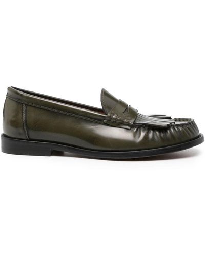 Polo Ralph Lauren Fringed Leather Loafers - Black