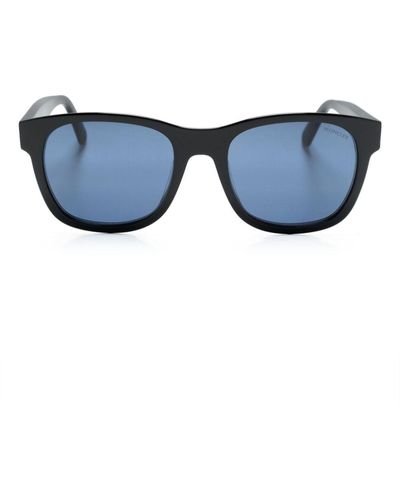 Moncler Sonnenbrille mit eckigem Gestell - Blau