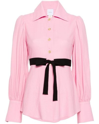 Patou Tie-fastening Crepe Shirt - Pink