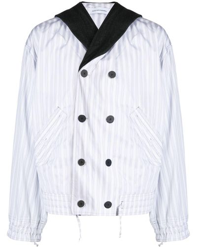 Kiko Kostadinov Aspasia Striped Hooded Jacket - White