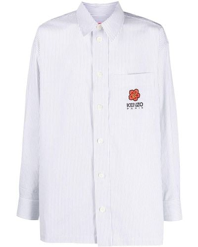 KENZO Camiseta Boke Flower a rayas diplomáticas - Blanco