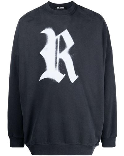 Raf Simons Sweater Met Logoprint - Blauw