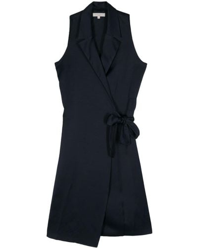 Antonelli Wrap-design Satin Dress - Blue