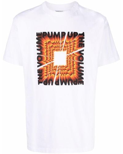 Marcelo Burlon T-Shirt mit "Pump up the Volume"-Print - Weiß