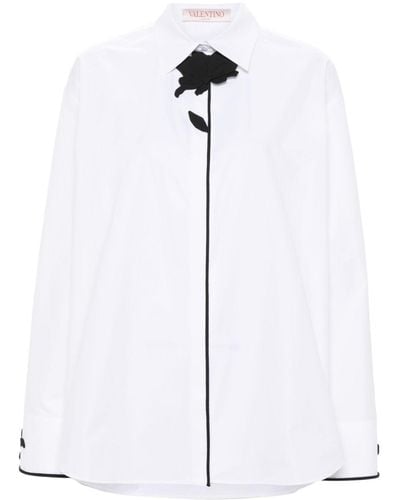 Valentino Garavani Hemd mit Blumenapplikation - Weiß
