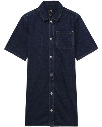 A.P.C. Venice Denim Minidress - Blue