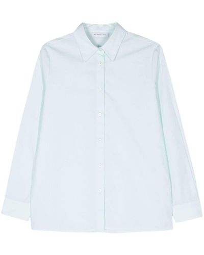 Manuel Ritz Straight-collar Cotton Shirt - White