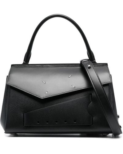 Maison Margiela Small Grained Leather Tote Bag - Black