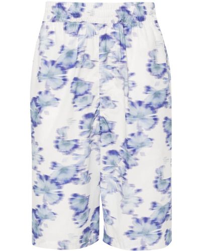 Isabel Marant Layan Floral-print Shorts - Blue