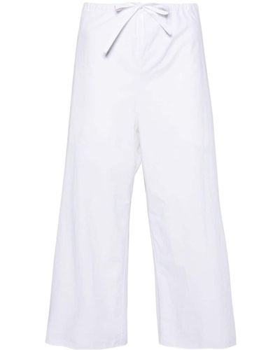 The Row Pantaloni crop a vita alta Jubin - Bianco