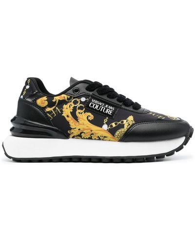 Versace Jeans Couture Sneakers mit Logo-Patch - Schwarz