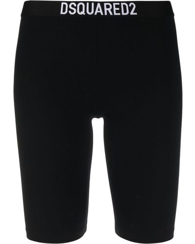 DSquared² Logo-waistband Cycling Shorts - Black