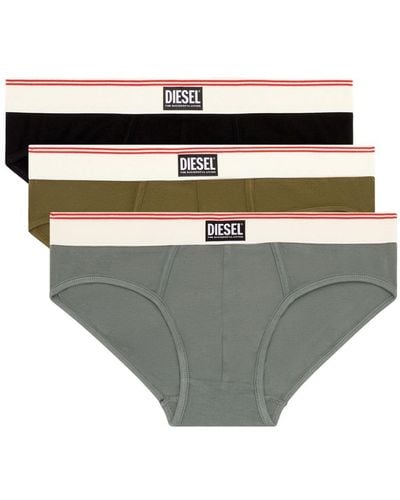 DIESEL Andre Cotton Briefs (pack Of Three) - Grey