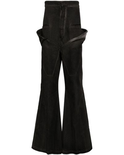 Rick Owens Dirt Slivered high-rise bootcut jeans - Negro