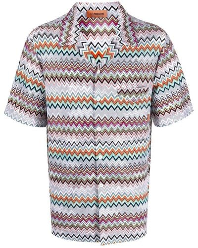 Missoni Camisa con estampado en zigzag - Gris