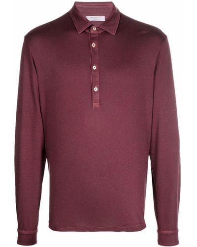 Boglioli Longsleeved Polo Shirt - Purple