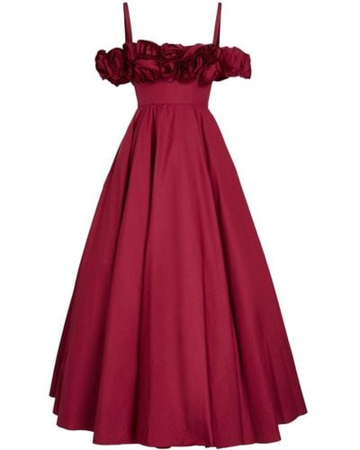 Giambattista Valli Floral Bustier Gown - Red