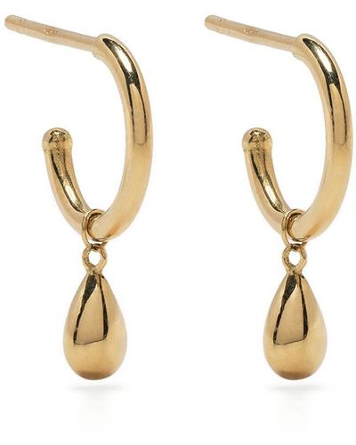 The Alkemistry 18kt Yellow Gold Pear Drop Hoop Earrings - Metallic