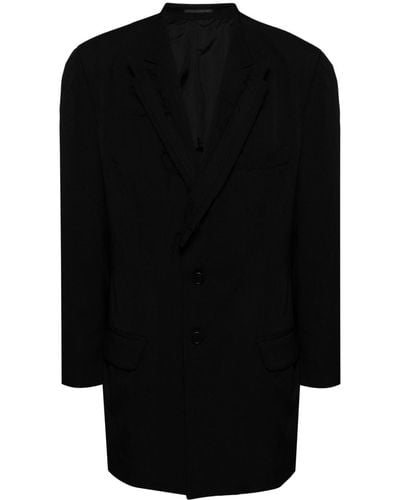 Yohji Yamamoto Single-breasted Wool Jacket - Black