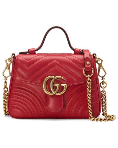 Gucci Rode GG Marmont Mini Handtas - Rood