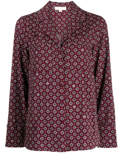 Michael Kors Blouse imprimée à design pyjama - Rouge