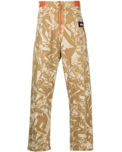 Aries Graphic-print Cotton Twill Pants - Natural
