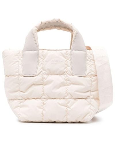 VEE COLLECTIVE Mini Porter Quilted Tote Bag - White