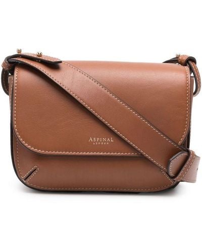 Aspinal of London Ella Smooth Crossbody Bag - Brown