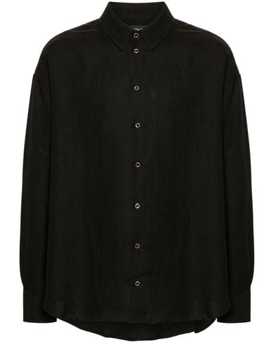 Patrizia Pepe Drop-shoulder Textured Shirt - Black