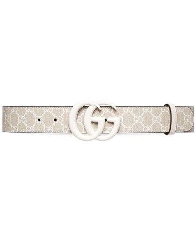 Gucci Monogram-pattern leather belt - Weiß