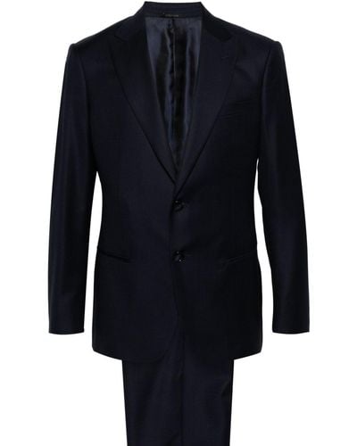 Giorgio Armani Single-breasted Virgin-wool Suit - Blue