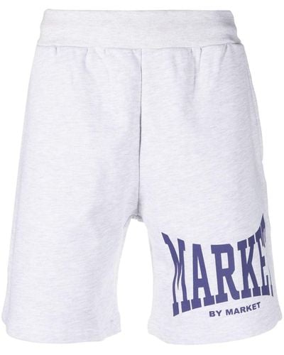 Market Pantalones cortos de chándal con logo estampado - Blanco