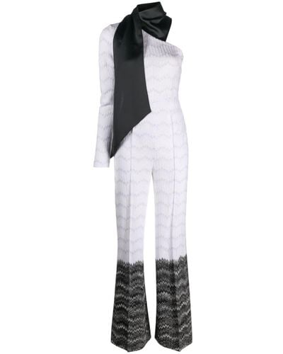 Missoni Snakeskin-pattern Asymmetric Jumpsuit - White