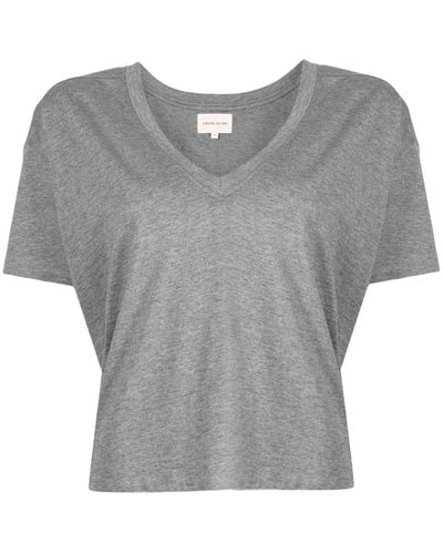 Loulou Studio T-Shirt mit V-Ausschnitt - Grau