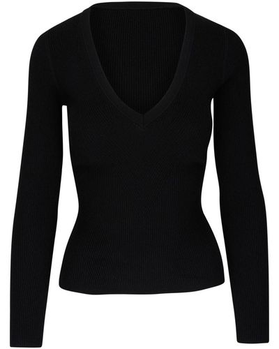 Veronica Beard Callie Ribbed-knit Sweater - Black
