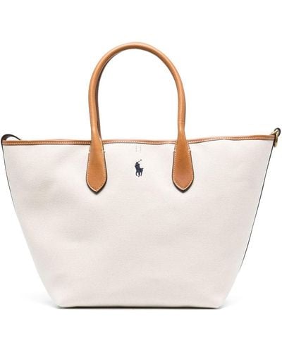 Polo Ralph Lauren Logo-embroidered Tote Bag - White