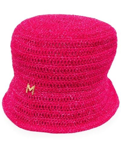 Magda Butrym Logo-plaque Crochet Bucket Hat - Pink
