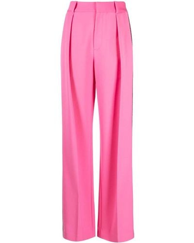 Area Crystal-embellished Palazzo Trousers - Pink