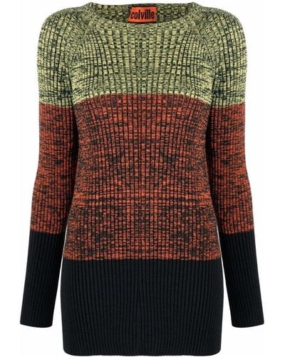 Colville Paneled Cut-out Sweater - Orange