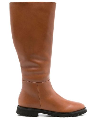 Sarah Chofakian Avenna Leather Boots - Brown