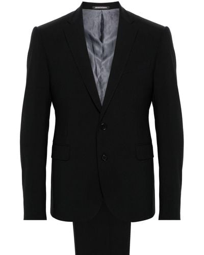 Emporio Armani Notched-lapels Single-breasted Suit - Black