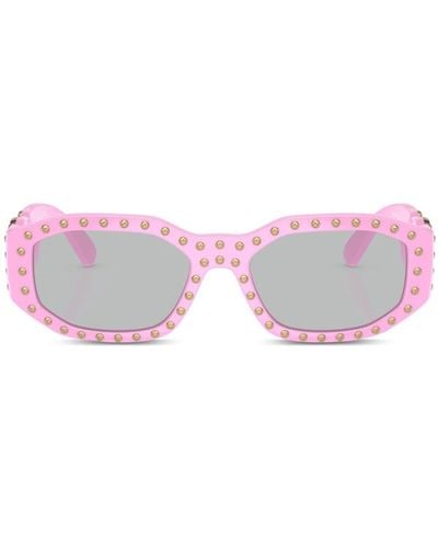 Versace Biggie Stud-embellished Sunglasses - Pink