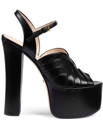 Gucci Keyla Platform Strappy Sandals - Black