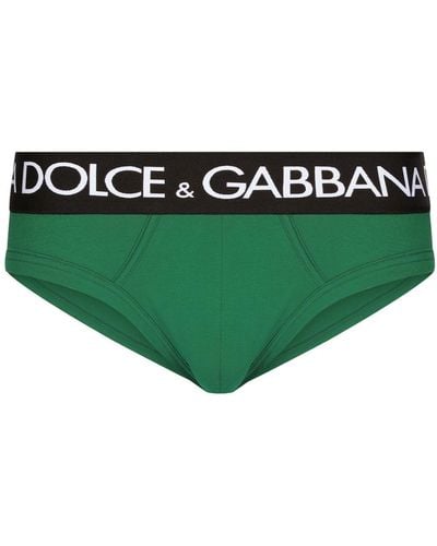 Dolce & Gabbana Logo-waistband Jersey Briefs - Green