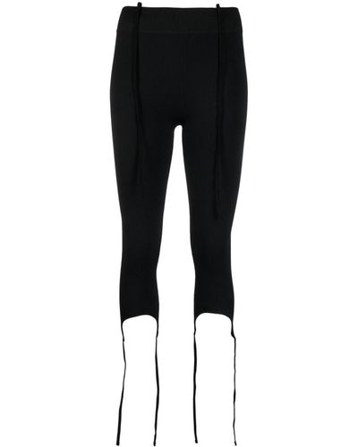 ANDREADAMO Tie-detail Cropped leggings - Black