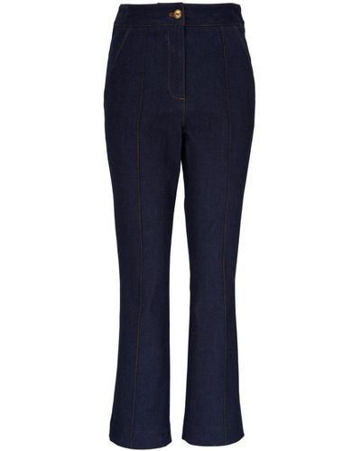 Veronica Beard Gerade High-Rise-Jeans - Blau