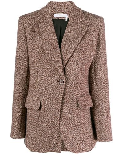 Chloé Blazer Van Scheerwol - Bruin